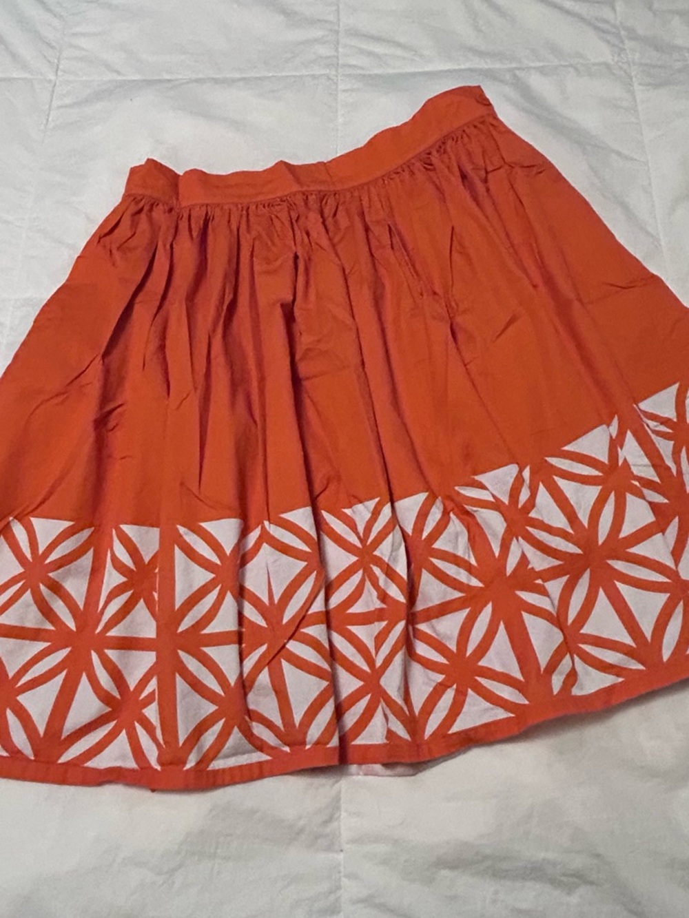 the Oblong Box Shop orange Breeze Block skirt XXL EUC rare retro MCM pinup